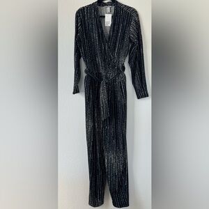 H&M Jumpsuit Black with White dots, Size L. New